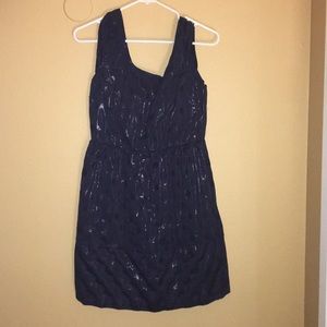 American Eagle Blue polka dot knee length dress